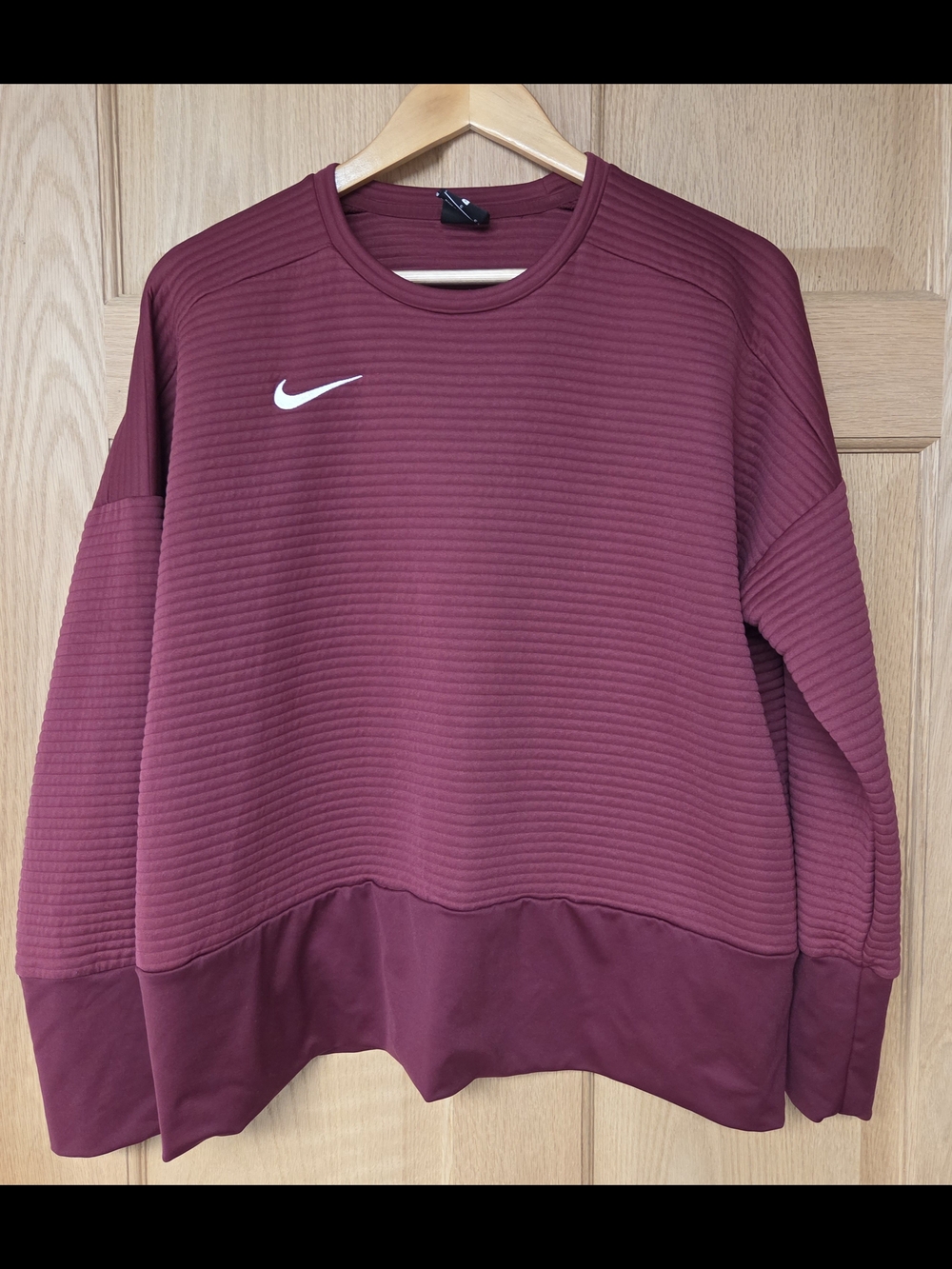 Burgundy Women's Long Sleeve Nike Sweatshirt Size Large